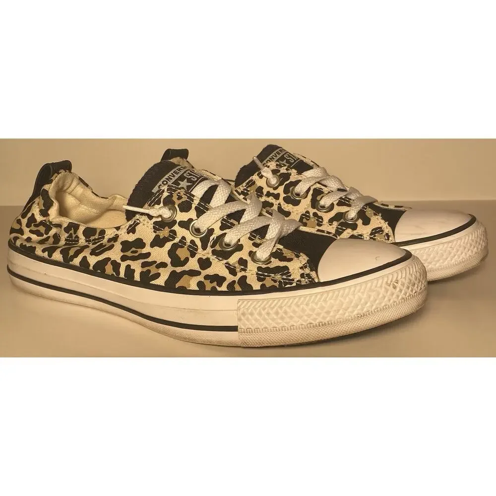 Converse Chuck Taylor All Star Women’s Low Top Leopard Canvas Lace-Up Sneakers